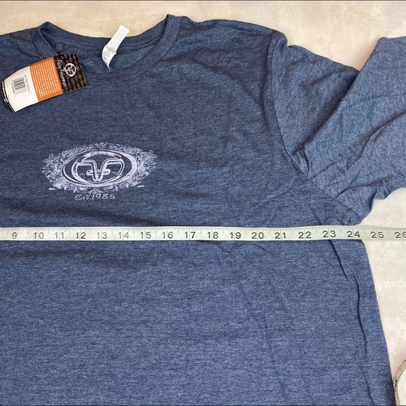 Flying Fisherman Men's 2X T-Shirt Fishing Tarpon Outlaw Long Sleeve Blue Heather - Picture 4 of 8